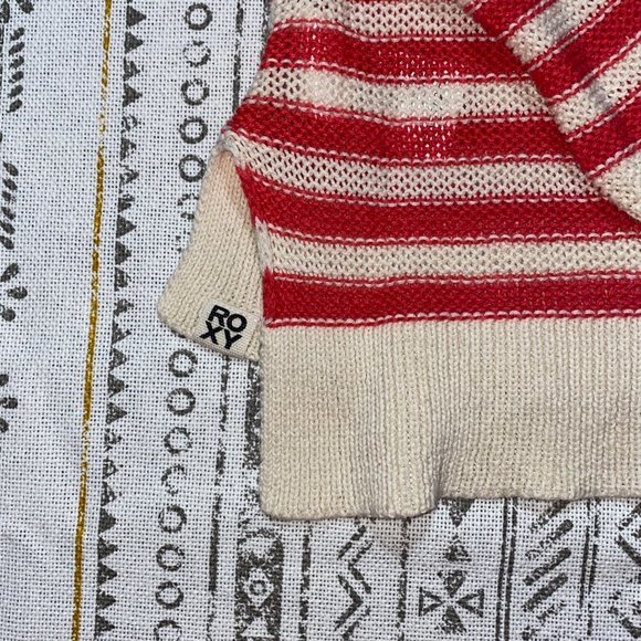 Roxy Medium Women's Striped Pink & White Sweater - Picture 13 of 13